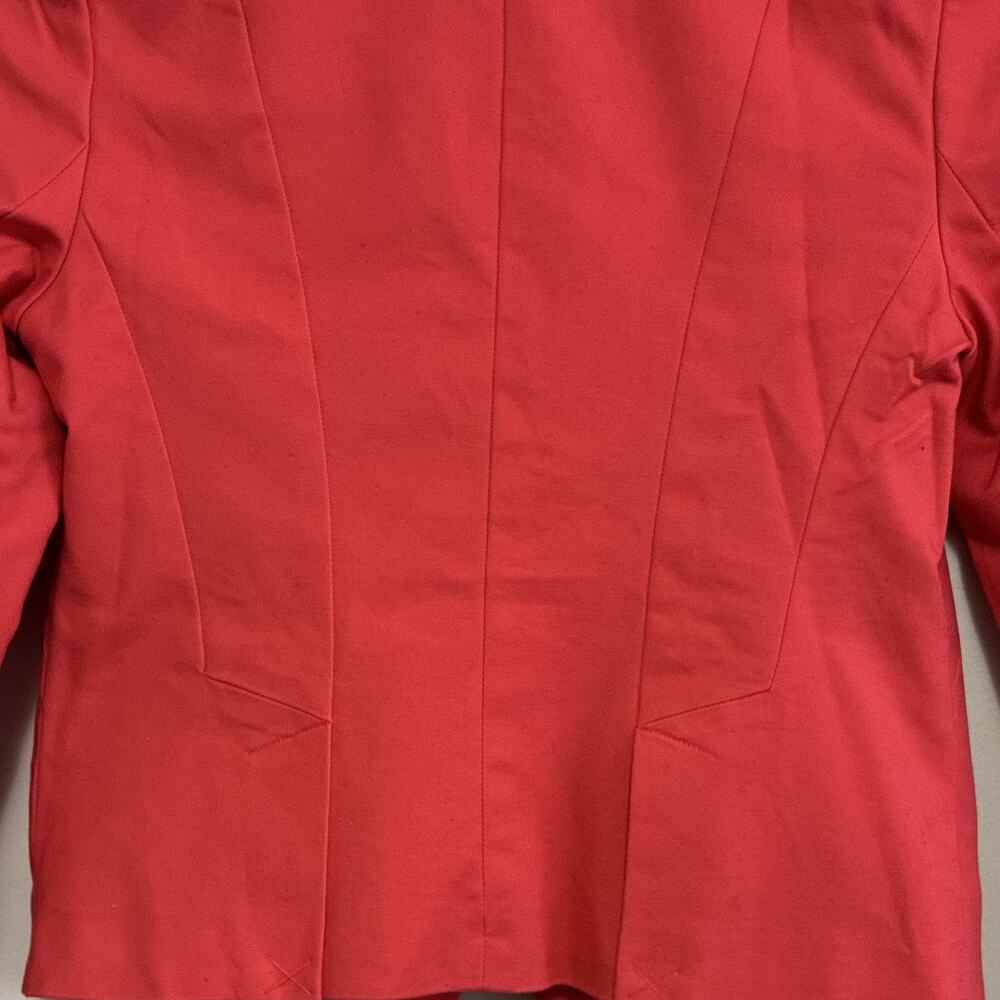 Worthington Collarless Open Front Crop Blazer Jacket Coral Pink Size 4 - Picture 5 of 7